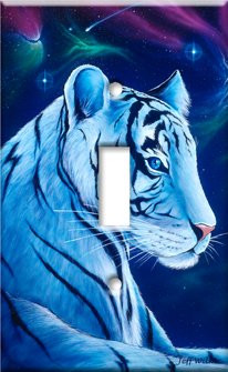 Art Plates - White Tiger Switch Plate - Single Toggle