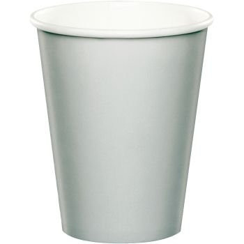 Paper Hot & Cold Cups 9oz 24/Pkg-Shimmering Silver