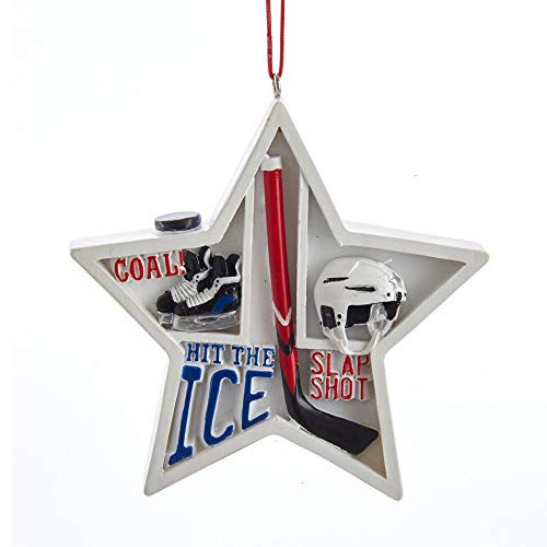 Kurt Adler Hockey Star Shadow Box Ornament