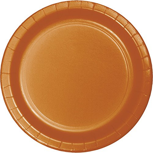 Creative Converting 240 Count Touch of Color Round Paper Dessert Plates, 7", Pumpkin Spice