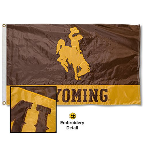 College Flags & Banners Co. University of Wyoming Embroidered and Stitched Nylon Flag College Flags & Banners Co. University of Wyoming Embroidered and Stitched Nylon Flag