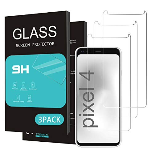 Homemo Screen Protector for Google Pixel 4 3Pack 2.5D Edge Tempered Glass for Google Pixel 4 Anti Scratch Case Friendly