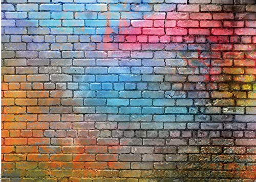 LTLYH 7x5ft Colorful Brick Wall Photo Backdrop Baby Birthday Wedding Party Photography Background Decor Studio Photo Booth A081