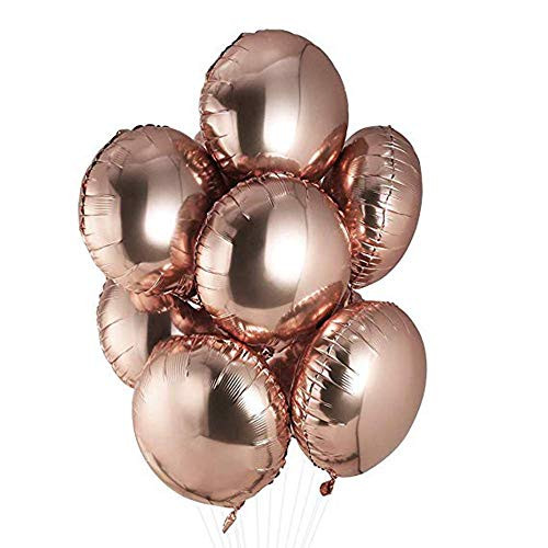 AnnoDeel 20 pcs 18inch Rose Gold Round Foil Balloons, Pink Round Shaped Helium Balloons Mylar Balloons for Wedding Decoration Party Balloons Birthday AnnoDeel 20 pcs 18inch Rose Gold Round Foil Balloons, Pink Round Shaped Helium Balloons Mylar Balloons for Wedding Decoration Party Balloons Birthday