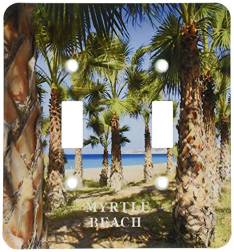 3dRose lsp_80856_2"Palms Line Myrtle Beach South Carolina Double Toggle Switch