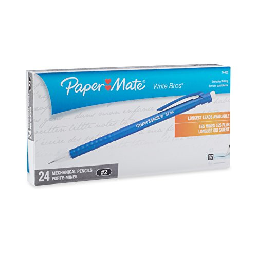 Paper Mate Write Bros Mechanical Pencils, 0.5mm, HB #2, Assorted Colors, 24 Count