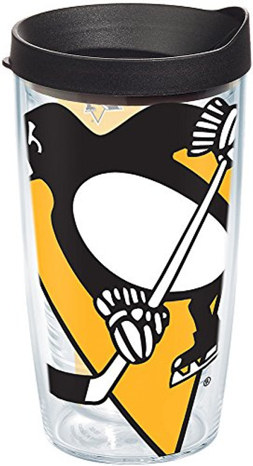 Tervis 1241520 NHL Pittsburgh Penguins Colossal Insulated Tumbler with Wrap and Black Lid, 16oz, Clear Tervis 1241520 NHL Pittsburgh Penguins Colossal Insulated Tumbler with Wrap and Black Lid, 16oz, Clear