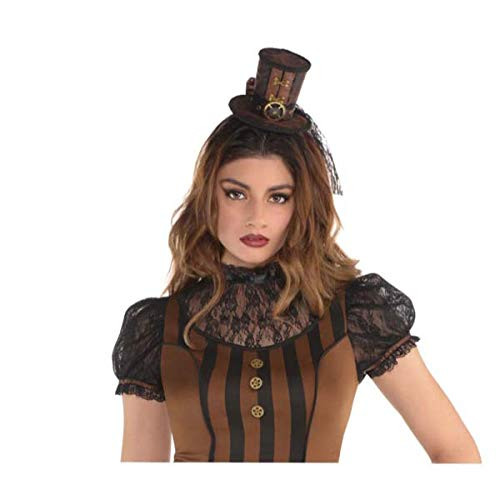 Amscan Costume Accessory Steampunk Mini Top Hat Headband, Multicolor
