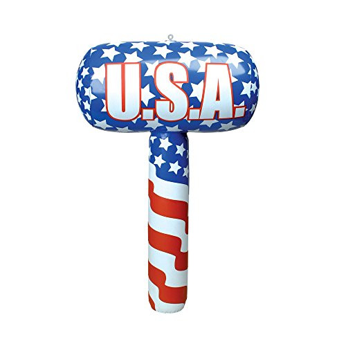 Rhode Island Novelty USA Patriotic American Flag Inflatable Toy Hammer Mallets - 1 Dozen