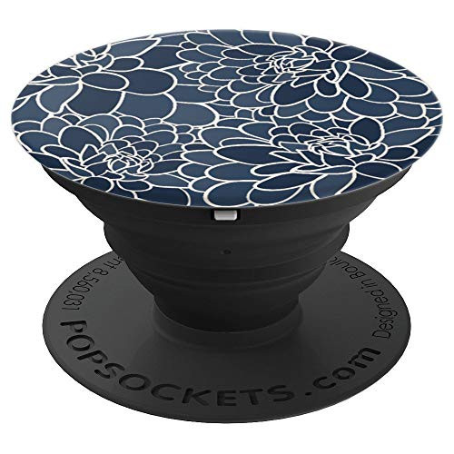 Blue and White Dahlia Flowers PopSockets Grip and Stand for Phones and Tablets Blue and White Dahlia Flowers PopSockets Grip and Stand for Phones and Tablets