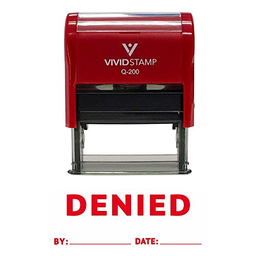 DENIED By Date Self Inking Rubber Stamp (Red Ink) Medium