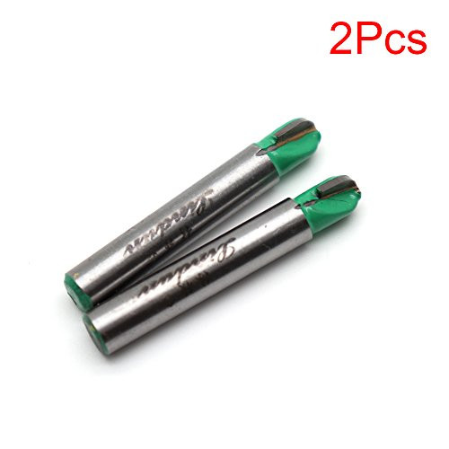LDEXIN 1/4x1/4inch Dual Flutes Woodworking Round Nose Core Box Bit Cutting Tool 2Pcs Green Color