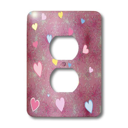 3dRose lsp_19038_6 Pink Hearts 2 Plug Outlet Cover