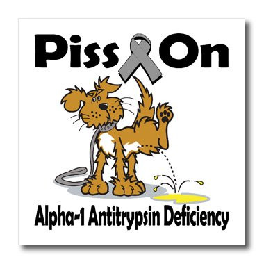 3dRose Piss on Alpha-1 Antitrypsin Deficiency Awareness Ribbon Cause Design-Iron on Heat Transfer, 10 by 10", for White Material (ht_115779_3)