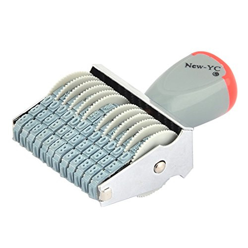 Uxcell a16122700ux0449 Rubber Office 12 Band Rolling Wheel 0-9 Digit Date Printer Numbering Stamp