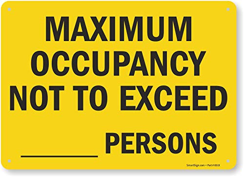 SmartSign "Maximum Occupancy Not To Exceed __ Persons" Write-On Sign | 10" x 14" Plastic