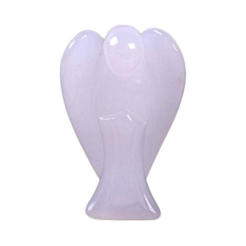 Carved White Jade Gemstone Peace Angel Pocket Guardian AngelHealing Statue 1.5 inch Carved White Jade Gemstone Peace Angel Pocket Guardian AngelHealing Statue 1.5 inch