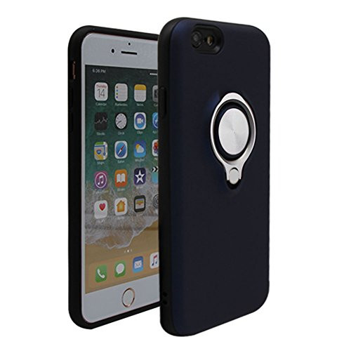 iPhone 6/6S Case with Ring Kickstand by Loamy, 360 Degree Rotating Ring Case Dual Layer Shockproof Impact Protective Case Compatible with Magnetic Car Mount Case for iPhone6/6S(Dark Blue)