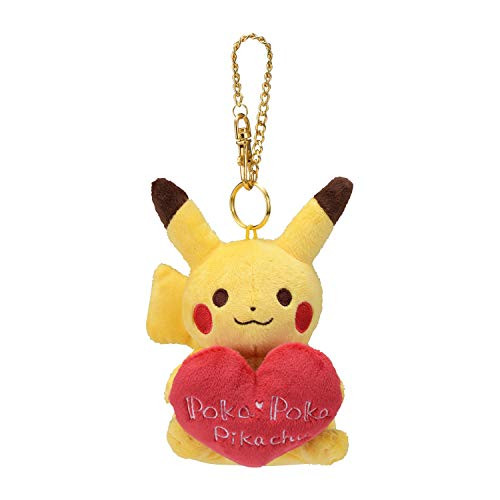Pok?n Center: Poka Poka Pikachu Heart Plush Keychain
