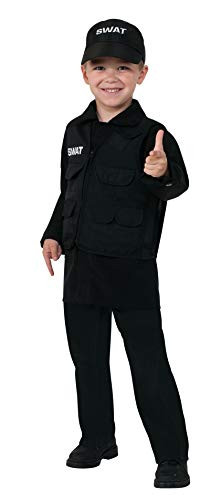 Rubie's Kids Swat Costume | Swat Team Costume for Boys and Girls Dress Up, Small 4-6 Black