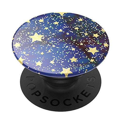 PopSockets: PopGrip with Swappable Top for Phones & Tablets - Glitter Starry Dreams Navy