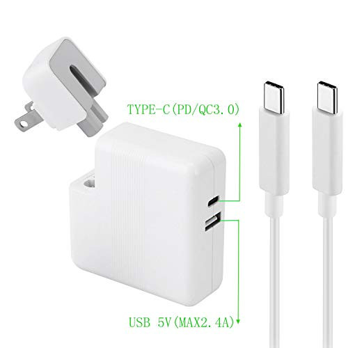 USB-C 65W/61W Type C Power Adapter Charger, YHWSHINE Charger Compatible with MacBook/Pro, Lenovo, ASUS, Acer, Dell, Huawei, HP and Other Laptops or Phones with USB C