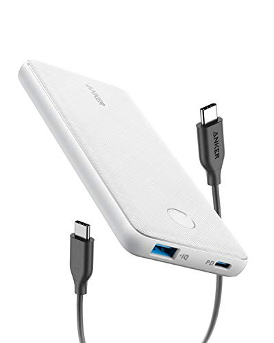 Anker PowerCore Slim 10000 PD Arctic White, 10000mAh Portable Charger USB-C Power Delivery (18W) Power Bank for iPhone 8/8+/X/XS/XR/XS Max, Samsung Galaxy S10, Pixel 3/3XL, iPad Pro 2018, and More