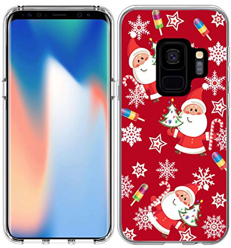 S9 Case Christmas Santa/IWONE Designer TPU Non Slip Rubber Durable Compatible Protective Cover for Samsung for Galaxy S9 + Christmas Theme Design Cute Scene Story Gift Present Tree Snow