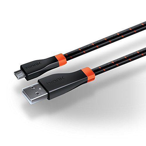 DreamGEAR (DRKJ0) Flat Charging Cable Black/ Orange for Bionik Lynx PS4