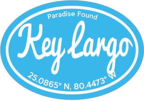WickedGoodz Oval Key Largo Vinyl Decal - Florida Sticker - Perfect Island Beach Vacation Souvenir Gift