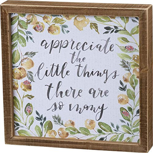 Primitives by Kathy Appreciate The Little Things Inset Box Sign