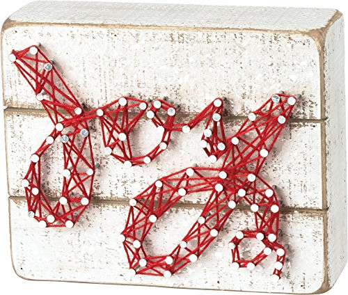 Primitives by Kathy String Art Joy Christmas Slat Box Sign Primitives by Kathy String Art Joy Christmas Slat Box Sign