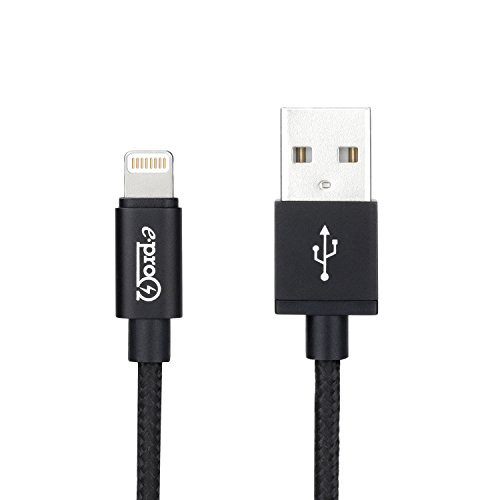 Lightning Cable, Nylon Braided Lightning to USB Cable - 6.5 Feet - Apple MFi Certified for iPhone/iPad/iPod(Black) Lightning Cable, Nylon Braided Lightning to USB Cable - 6.5 Feet - Apple MFi Certified for iPhone/iPad/iPod(Black)