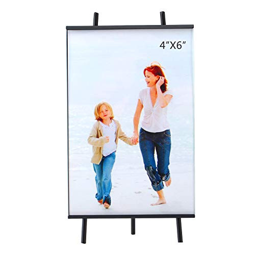Evron 4x6 Inches Picture Frames With Metal Panel and High Definition Glass for Table Top Display Photo Frame Black -1 Pack