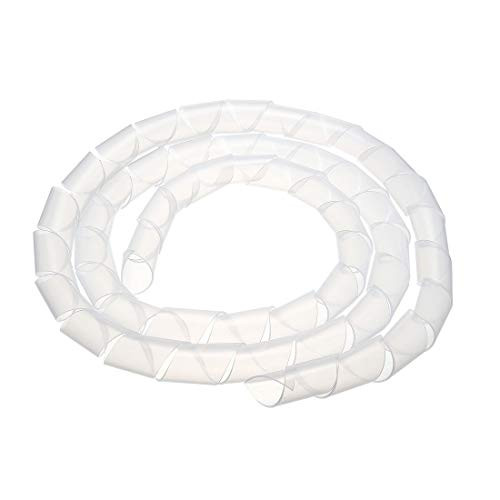 uxcell 21mm Flexible Spiral Tube Cable Wire Wrap Computer Manage Cord 2M Length Transparent