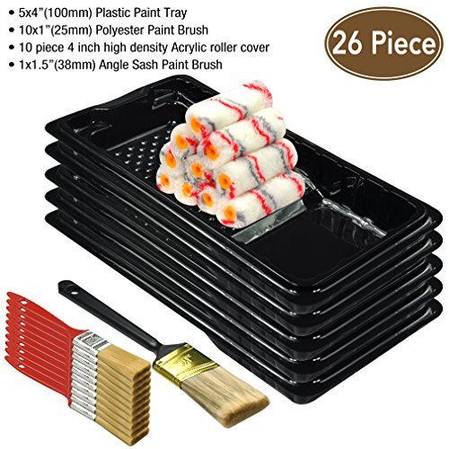 26-Pieces 4INCH Paint Roller,Paint Rollers,Paint Roller kit,Paint Roller Tray,Paint Tray,Paint Brush,Paint Brushes,Home Repair Tools 26-Pieces 4INCH Paint Roller,Paint Rollers,Paint Roller kit,Paint Roller Tray,Paint Tray,Paint Brush,Paint Brushes,Home Repair Tools