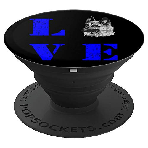 Police K-9 Unit Thin Blue Line Officer German Shepherd Love PopSockets Grip and Stand for Phones and Tablets