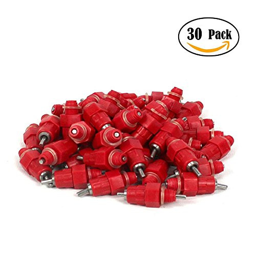 Ihoolee Chicken Waterer, 30 Pack Automatic Chicken Water Nipple Drinker Feeders Poultry Hen Duck Screw Style