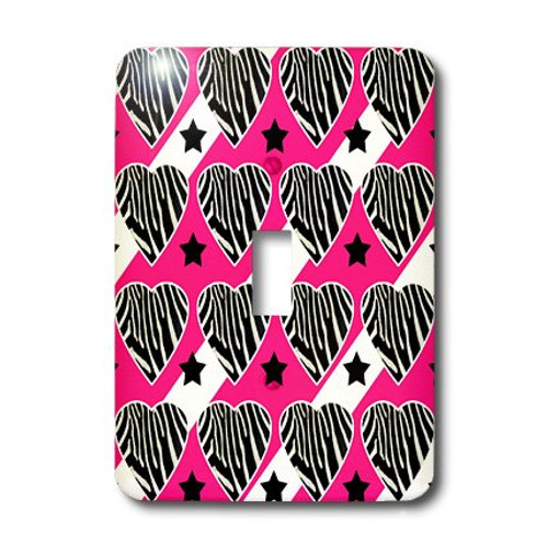 3dRose LLC lsp_20379_1 Punk Rockabilly Zebra Pink White Black Print Single Toggle Switch