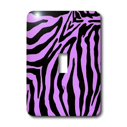 3dRose lsp_26083_1 Purple and Black Zebra Print Toggle Switch,