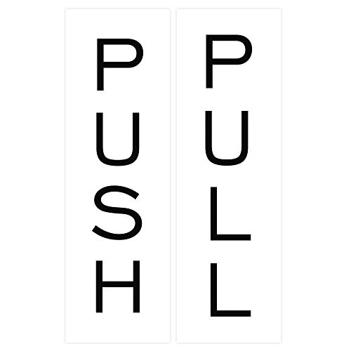 Push Pull Vertical Standard Door Sign (White) - Small
