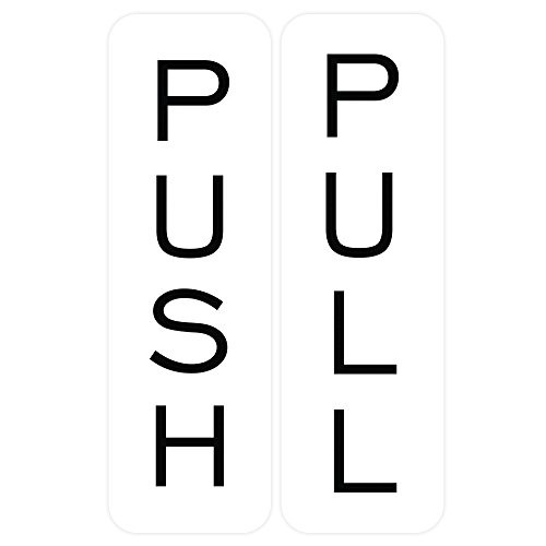 Basic Vertical Push Pull Door Sign (White) - Small