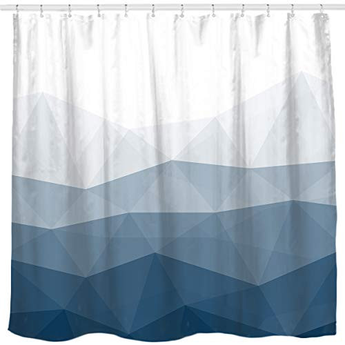 Sunlit Designer Shower Curtain,Popular Shower Curtain, Ombre Blue Fabric Shower Curtains for Bathroom Decor, Contemporary Bathroom Curtains