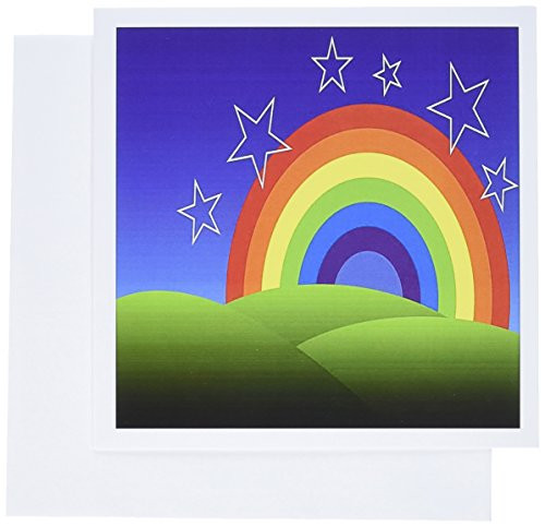 3dRose Rainbow art will bring on smiles - Greeting Cards, 6 x 6 inches, set of 6 (gc_99608_1)