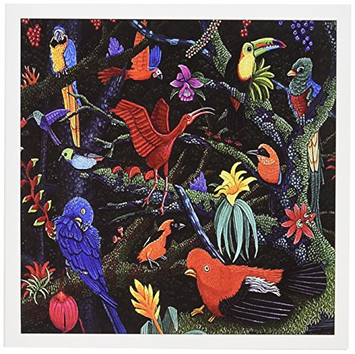 3dRose RAINFOREST BIRDS - Greeting Cards, 6 x 6 inches, set of 12 (gc_3215_2)