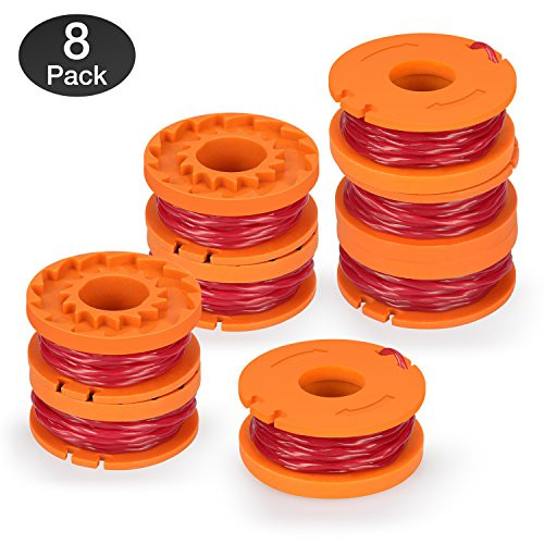 Eventronic Replacement 10ft Grass Trimmer Line Spool, Edger Line Spool Compatible Model Worx WA0010, 8 Pack