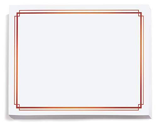 White with Red Foil Border Certificates, 8.5 x 11, 50 Count