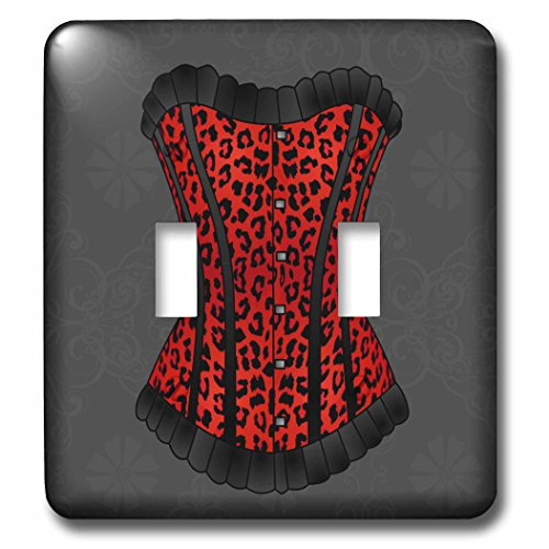 3dRose  lsp_58696_2 Red and Black Animal Print Corset  Double Toggle Switch