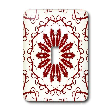 3dRose lsp_42008_1 Red And Black Mandala Plate Toggle Switch