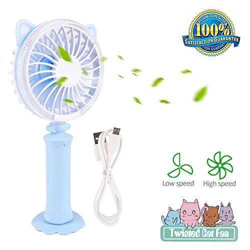 Makerfun Mini Handheld Fan Personal Portable,Portable Fan Rechargeable Handheld,Handheld Fan,Personal Fan,Rechargeable Fan,Hand Held Fans Battery Operated (Blue)